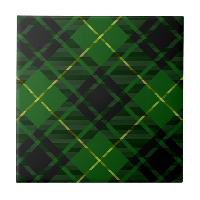 MacArthur tartan green plaid Ceramic Tile (Front)