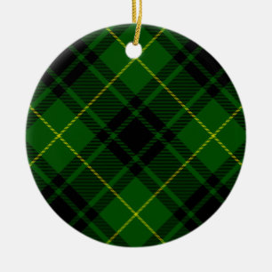 MacArthur tartan green plaid Ceramic Tree Decoration