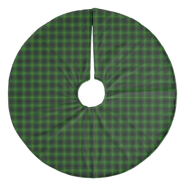 MacArthur tartan green plaid Fleece Tree Skirt (Front)