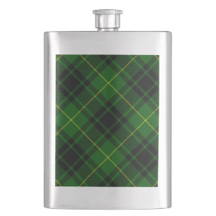 MacArthur tartan green plaid Hip Flask