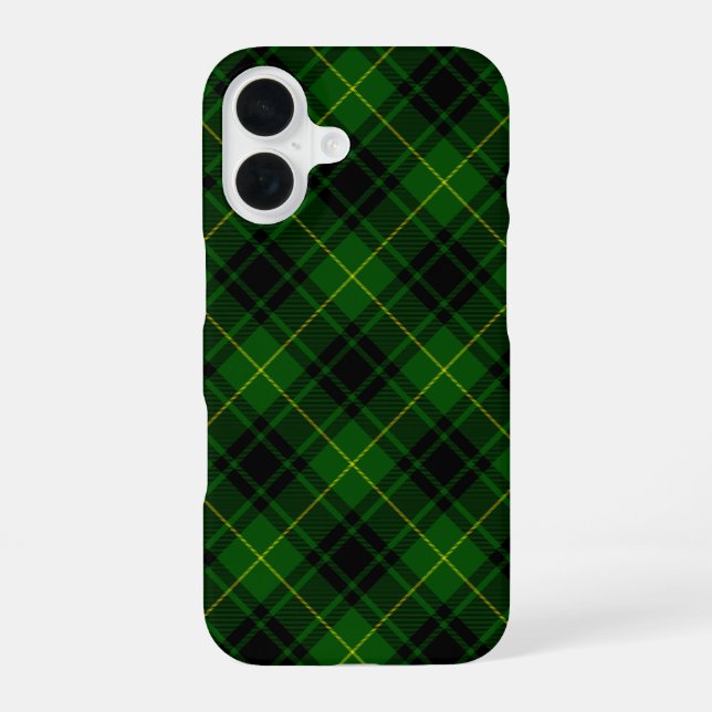 MacArthur tartan green plaid iPhone 16 Case (Back)