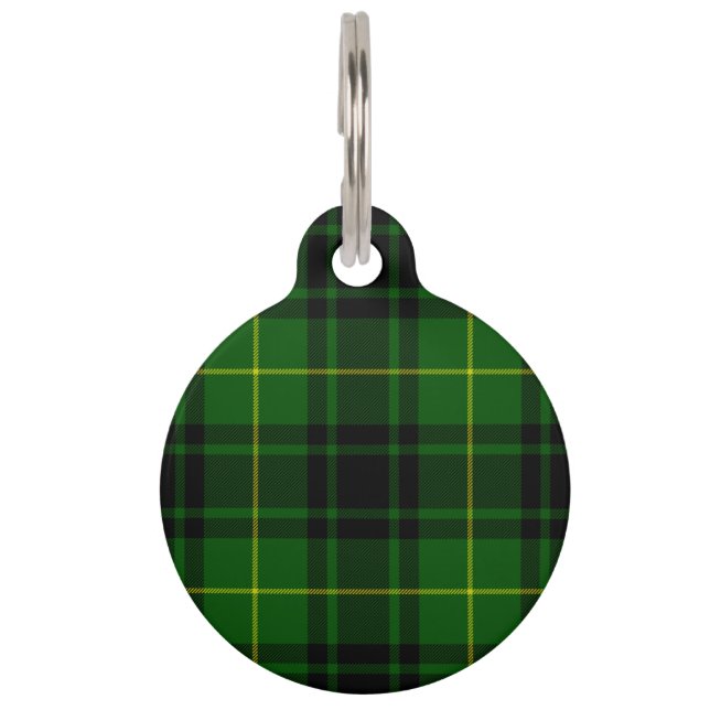 MacArthur tartan green plaid Pet Tag (Front)