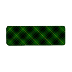 MacArthur tartan green plaid Return Address Label