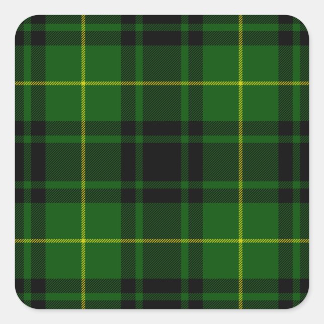 MacArthur tartan green plaid Square Sticker (Front)