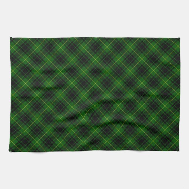 MacArthur tartan green plaid Tea Towel (Horizontal)