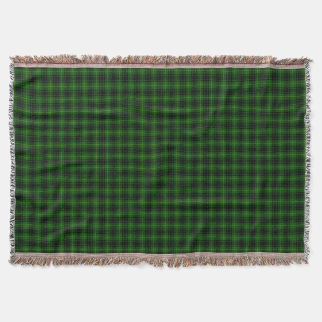 MacArthur tartan green plaid Throw Blanket (Front)