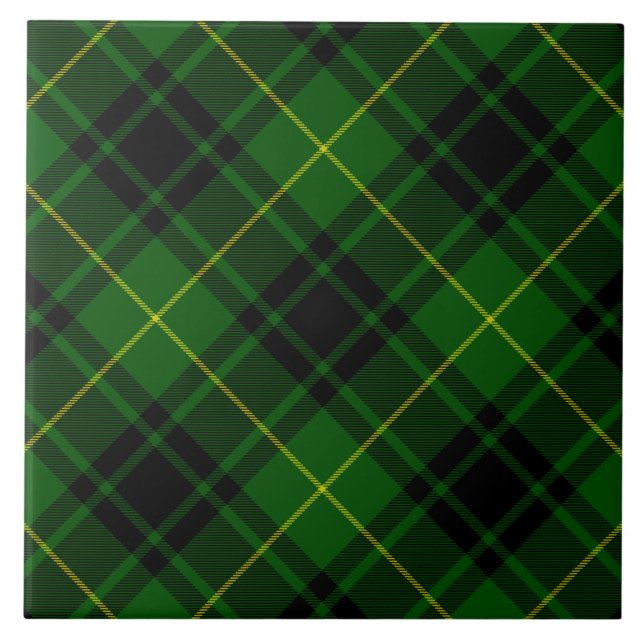 MacArthur tartan green plaid Tile (Front)