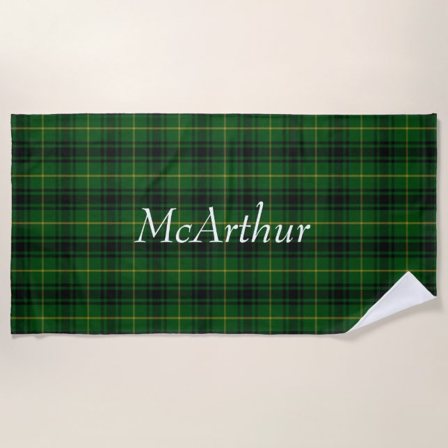 MacArthur Tartan Plaid Beach Towel (Front)