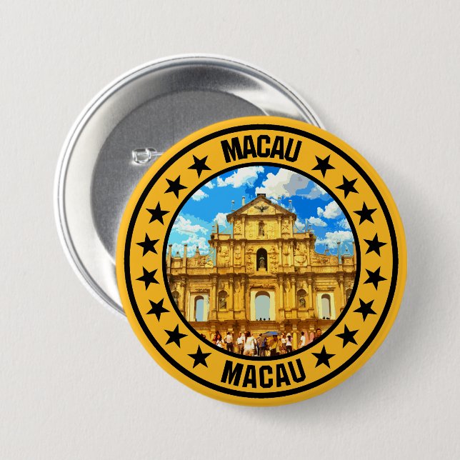 Macau 7.5 Cm Round Badge (Front & Back)