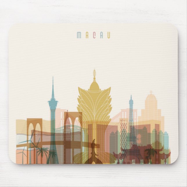 Macau, China | City Skyline Mouse Pad (Front)