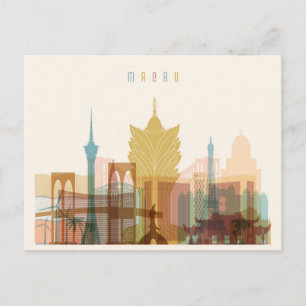 Macau, China   City Skyline Postcard
