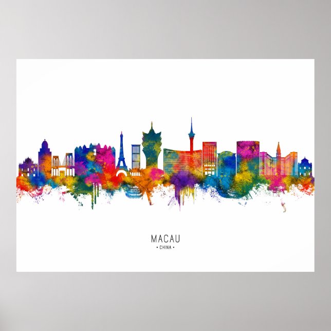 Macau China Skyline Poster (Front)