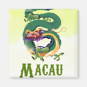 Macau China Vintage style travel poster Magnet
