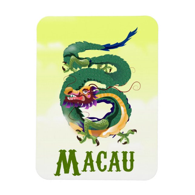 Macau China Vintage style travel poster Postcard Magnet (Vertical)