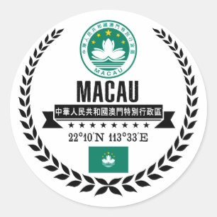 Macau Classic Round Sticker