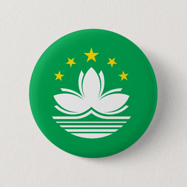 Macau Flag 6 Cm Round Badge (Front)