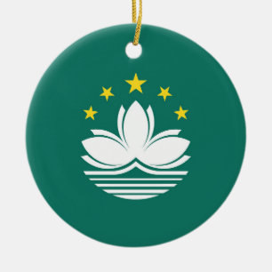 Macau flag ceramic ornament