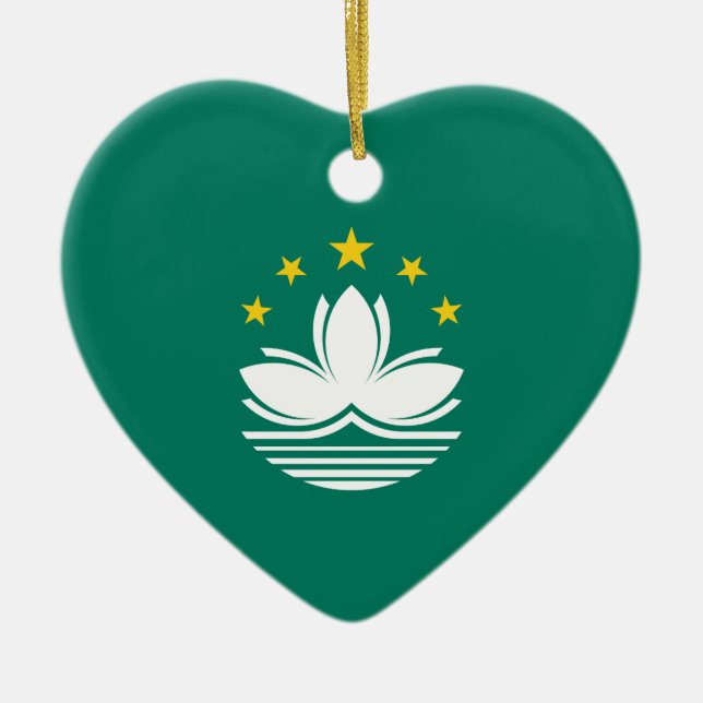 Macau Flag Ceramic Tree Decoration (Front)