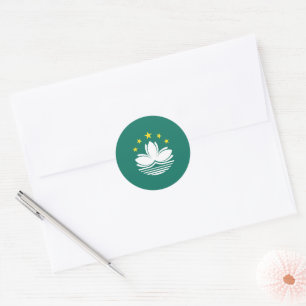 Macau flag classic round sticker