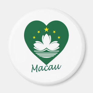 Macau Flag Heart Magnet