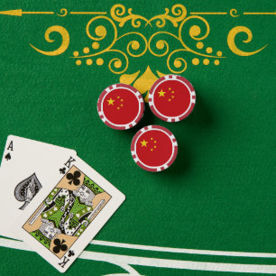 Macau flag poker chips