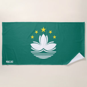 Macau Flag Splendid Patriotic Beach Towel