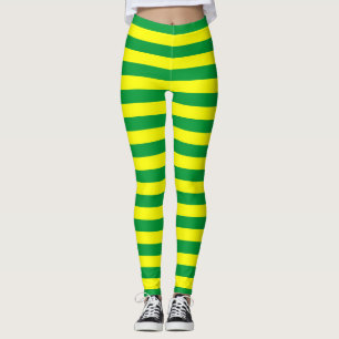 Macau flag stripes country lines symbol green yell leggings