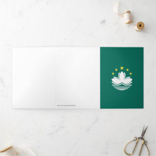 Macau flag Tri-Fold card