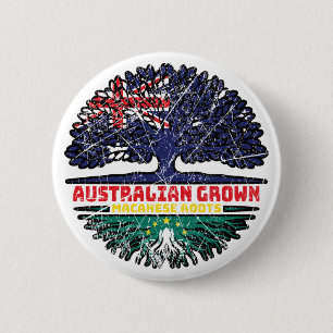 Macau Macanese Australian Australia Tree Roots 6 Cm Round Badge