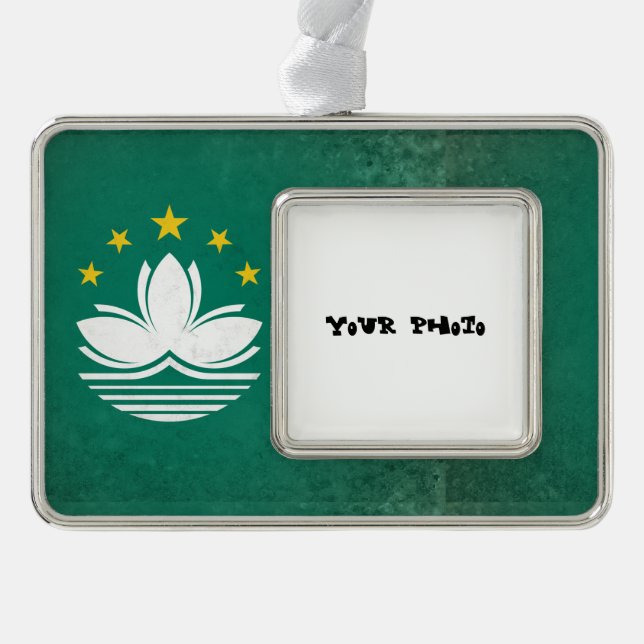 Macau Silver Plated Framed Ornament (Front)