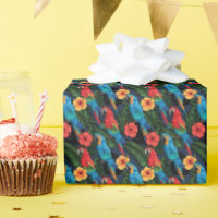Macaw And Hibiscus Pattern