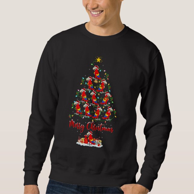 Macaw Bird Christmas Tree Lights Santa Macaw Bird  Sweatshirt (Front)