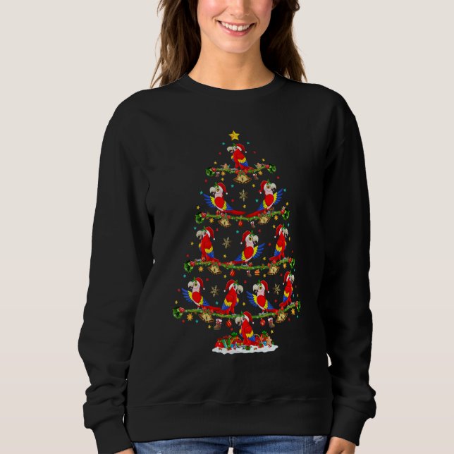 Macaw Bird   Lights Xmas Santa Macaw Christmas Tre Sweatshirt (Front)