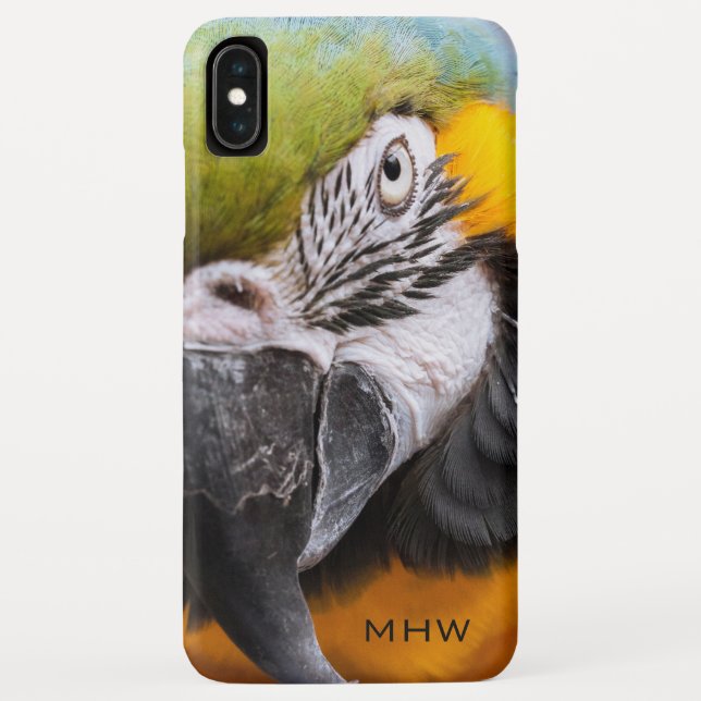 Macaw Close-Up custom monogram phone cases (Back)