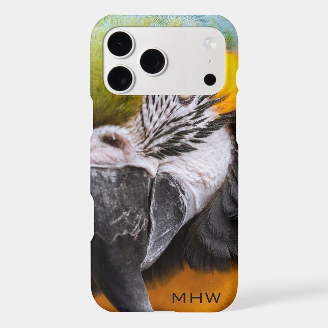 Macaw Close-Up custom monogram phone cases (Back)