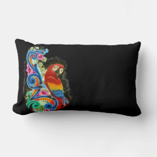 macaw colour black lumbar cushion