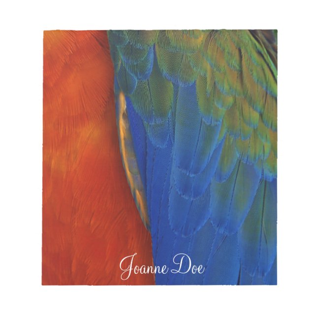 Macaw Feathers Notepad (Front)