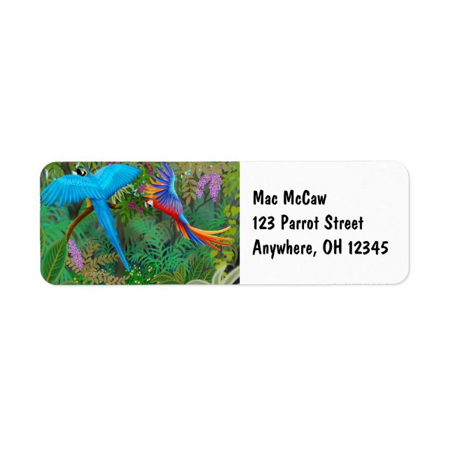 Macaw Jungle Label Return Address Label (Front)