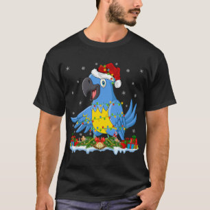 Macaw Lover Family Matching Santa Hat Macaw Christ T-Shirt