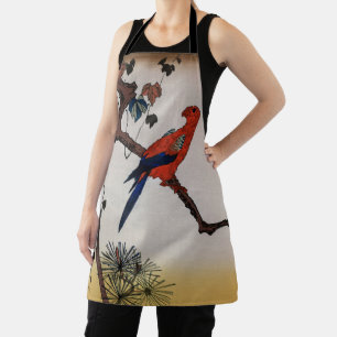 Macaw on Pine Branch, Hiroshige Apron