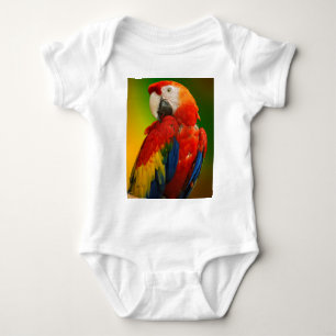 Macaw parrot baby bodysuit