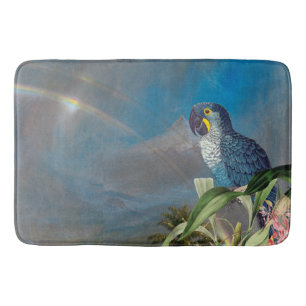 Macaw Parrot Birds Wildlife Orchid Flowers Bathmat