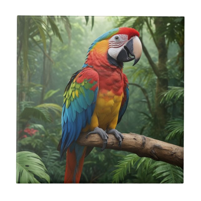 Macaw Parrot Ceramic Tile (Front)