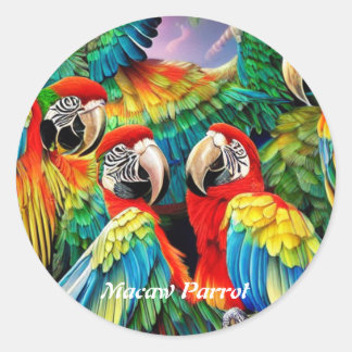 Macaw Parrot Classic Round Sticker