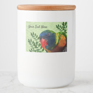 Macaw Parrot Colourful Feathers Red Beak Plants Food Label