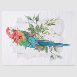 Macaw Parrot Eucalyptus Watercolor Tissue Paper