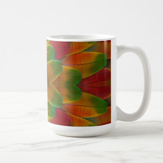Macaw parrot feather kaleidoscope coffee mug (Right)