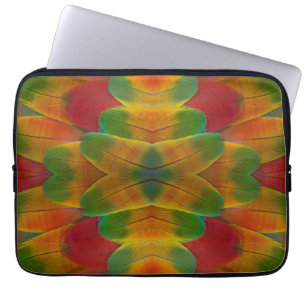 Macaw parrot feather kaleidoscope laptop sleeve