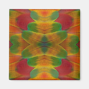 Macaw parrot feather kaleidoscope magnet