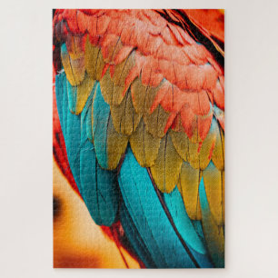 Macaw Parrot Feathers Up Close Jigsaw Puzzle